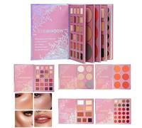 Palette per il trucco - Palette di ombretti in stile libro da 5 pagine con fard perlescente, brillante opaco impermeabile | Blush Lip Makeup Palete di ombretti | per donne Compleanno Natale Viaggio