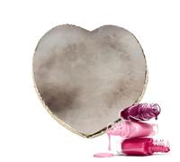 Palette per unghie per nail art, palette di smalto gel | Palette di unghie forma di cuore in resina - Portaunghie multifunzione strumenti di miscelazione cosmetici portatili bordo dorato per arti