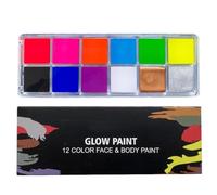Palette Pittura Viso Halloween 12 Colori Texture Liscia Fluorescente