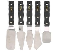 Palette Set Lame Versatili in Acciaio Inossidabile per Acrilico e Vernice Ad Olio Che Miscela Kit Spatola per Artisti e Hobbisti, Manico in Legno - Pacchetto da 5%