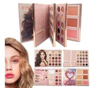 Palette Trucco a Libro da Viaggio - Forniture Trucco Viso Multifunzionali - Illuminante Viso A Lunga Durata | Per Viaggiatori Principianti Artisti Sposi Amanti della Bellezza Feste Matrimonio Eventi S