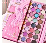 Palette trucco Kevin&Coco 72 colori - Ombretti brillanti, opachi e satinati - Design glamour con illustrazione di ragazza e accessori - Include fard e rossetti - Ideale come regalo - Alta pigmentazion