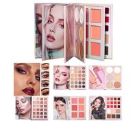 Palette Trucco Libro Da Viaggio,Palette Di Trucco Da Donna,Blush Naturale Per Le - Per Studentesse Viaggiatrici Principianti Professionisti Makeup Quotidiano Feste Matrimonio Palcoscenico