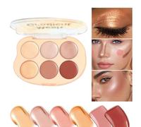 Palette Viso | Palette Contouring e Blush 6 Colori con Effetto Highlighter | Cosmetici Crema Impermeabili a Lunga Tenuta per Donne e Ragazze