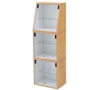 PaletteLife Curio Cabinet box 3 pezzi Collection Case Rack Shelf Storage Otaku Wood Grain Glass Natural BLT-622NA