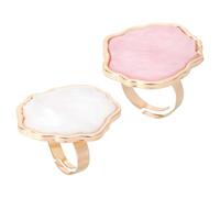 Palettes per Nail Art a Forma di Anello Conchiglia 2 Pezzi in Resina Bianca