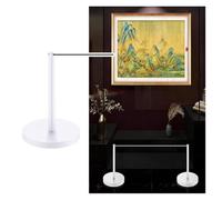 Paletti Con Strisce Antiscivolo, Set Di Barriere, Paletti Per Il Controllo Della Folla/separazione Delle Aree Con Corda Elastica Per Musei, Mostre D'arte, Eventi(Bianco,32x45cm-38mm)