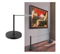 Paletti Con Strisce Antiscivolo, Set Di Barriere, Paletti Per Il Controllo Della Folla/separazione Delle Aree Con Corda Elastica Per Musei, Mostre D'arte, Eventi(nero,32x50cm-38mm)