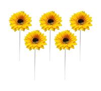 Paletti da giardino - 5 cartelli per prato girasole | Paletto decorativo in metallo a forma di girasole, paletti decorativi da giardino, decorazione primaverile in metallo | Ornamenti per prato