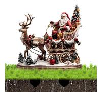 Paletti da giardino acrilici, da giardino di Babbo Natale,Arte natalizia in acrilico 2D per patio - Decorazione per prato natalizio, decorazione esterna resistente alle intemperie per paesaggio