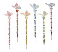 Paletti Da Giardino Con Perline Decorative Bastoncini Colorati A Farfalla | Kit Di Pali Da Giardino Con Perline A Bacchetta Fatata Ideale Per Il Prato Cortile Esterno Paesaggio Patio Matrimoni Fes