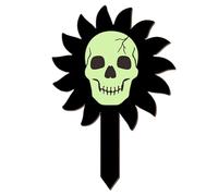 Paletti da giardino di Halloween | Decorazione esterna a forma di teschio luminoso per giardino notturno, decorazioni di Halloween in legno per feste autunnali in interni ed esterni