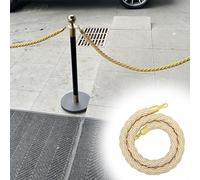 Paletti Delimitazione Corde di Canapa Beige Con Ganci a Scatto, Divisorio per Coda Color Crema, Montante in Corda Ritorta Decorativo per Teatri, Banche, Hotel, Terrazze, 1 2 3 4 5 6 Piedi(4pcs,3.3ft/1