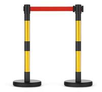 Paletti Delimitazione Paletti per Recinzione in Acciaio Inox Resistente con Base in Metallo per Teatri Festival e Altro Ancora(Black,200cm/6.6ft)