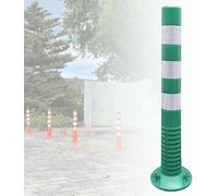 Paletti di controllo del traffico, paletto di sicurezza flessibile, pali in plastica con strisce riflettenti, barriere stradali for una gestione efficace(Green+white)