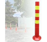 Paletti di controllo del traffico, paletto di sicurezza flessibile, pali in plastica con strisce riflettenti, barriere stradali for una gestione efficace(Yellow+red)