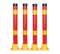 Paletti di parcheggio for vialetti d'accesso - Paletto di parcheggio pieghevole anticollisione - Paletto di sicurezza for vialetti d'accesso giallo in acciaio con serratura e chiavi(Red,4pcs)