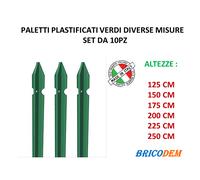 PALETTI IN FERRO PLASTIFICATI VERDI PER RECINZIONE RETE METALLICA SET DA 10PZ.