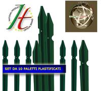 PALETTI PER RETE PER RECINZIONE H.200 CM RETE METALLICA PLASTIFICATI SET 10 PZ
