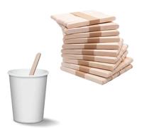 Palettine per Cappuccino in Legno Bamboo - 200 Palettine Incartate Singolarmente - Palettine Caffè