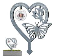 Paletto commemorativo a forma di cuore | Paletto commemorativo da giardino a forma di cuore con farfalla - Ornamento commemorativo da giardino con parole per interni, esterni, giardino, prato, casa