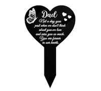 Paletto commemorativo a forma di cuore per il papà, in acrilico, impermeabile, per cimitero, tomba, cimitero (per papà)