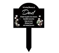 Paletto commemorativo per cimitero, in acrilico, per cimitero, mamma, papà, tomba, comodità, decorazione da giardino, cimitero, foto commemorativa, puntelli in metallo per cuccioli