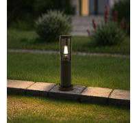 Paletto da Giardino Nero 40cm DarkLight Acciaio INOX base E27