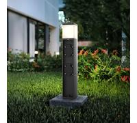 Paletto da Giardino Rettangolare Doppia Presa Corrente 40cm G9 - Nero