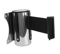 Paletto di barriera for coda a palo, montaggio a parete, nastro retrattile da 2 m/3 m/5 m per l'ingresso dell'hotel(Black 5m)