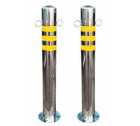 Paletto di controllo del traffico in acciaio inossidabile for vialetti d'accesso - Paletto di controllo del traffico ad alta visibilità for la protezione del parcheggio e della strada((2pcs)/3*29.5in)