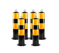 Paletto di parcheggio con dissuasore di sicurezza con anello sospeso - Barriera gialla verniciata a polvere for il controllo del traffico di sicurezza della folla nei parcheggi(6PCS - yellow)