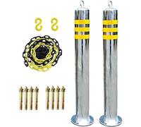 Paletto di parcheggio di sicurezza, paletto di parcheggio, barriera di parcheggio per parcheggio, barriera di parcheggio per vialetto, confezione da 2, paletto di parcheggio con catena in plastica, s