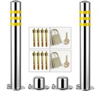 Paletto di parcheggio di sicurezza Paletto di parcheggio Paletto di sicurezza per vialetto Barriera 2 pezzi, Paletti di parcheggio in cemento in acciaio inossidabile Segnaletica per parcheggio con st