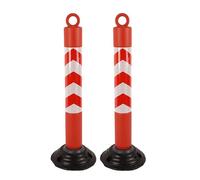 Paletto di Parcheggio in Plastica con Base in Gomma, Dissuasore di Sicurezza Rimovibile, Dissuasore di Sicurezza di 75 cm, Coni Delimitatori del Traffico per Vialetti(Red,2pcs)
