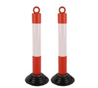 Paletto di Parcheggio in Plastica con Base in Gomma, Dissuasore di Sicurezza Rimovibile, Dissuasore di Sicurezza di 75 cm, Coni Delimitatori del Traffico per Vialetti(White,2pcs)