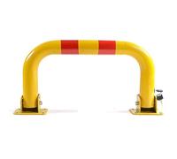 Paletto di parcheggio pieghevole in metallo for impieghi gravosi, paletto con blocco for, barriera, giallo e rosso