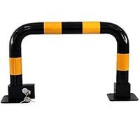 Paletto di parcheggio rimovibile con chiavi, barriera di sicurezza in acciaio riflettente nero e giallo, barriera di parcheggio ad arco ad alta visibilità con serratura(620x340mm)