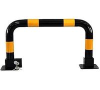 Paletto di parcheggio rimovibile con chiavi, barriera di sicurezza in acciaio riflettente nero e giallo, barriera di parcheggio ad arco ad alta visibilità con serratura(820x340mm)