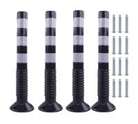 Paletto di sbarramento flessibile da 30 pollici con fascia riflettente for il controllo della folla nel vialetto e la deviazione del traffico(Black+white,4 pack)