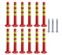 Paletto di sbarramento flessibile da 30 pollici con fascia riflettente for il controllo della folla nel vialetto e la deviazione del traffico(Red+yellow,12 pack)