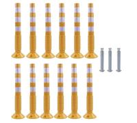 Paletto di sbarramento flessibile da 30 pollici con fascia riflettente for il controllo della folla nel vialetto e la deviazione del traffico(Yellow+white,12 pack)