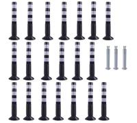 Paletto di sbarramento flessibile da 30 pollici con fascia riflettente for il controllo della folla nel vialetto e la deviazione del traffico(Black+white,20 pack)
