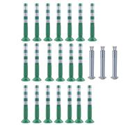 Paletto di sbarramento flessibile da 30 pollici con fascia riflettente for il controllo della folla nel vialetto e la deviazione del traffico(Green+white,20 pack)