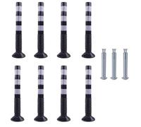 Paletto di sbarramento flessibile da 30 pollici con fascia riflettente for il controllo della folla nel vialetto e la deviazione del traffico(Black+white,8pack)