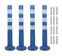 Paletto di sbarramento flessibile da 30 pollici con fascia riflettente for il controllo della folla nel vialetto e la deviazione del traffico(Blue+white,4 pack)