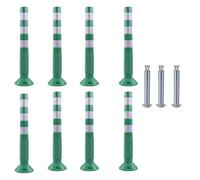 Paletto di sbarramento flessibile da 30 pollici con fascia riflettente for il controllo della folla nel vialetto e la deviazione del traffico(Green+white,8pack)