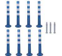 Paletto di sbarramento flessibile da 30 pollici con fascia riflettente for il controllo della folla nel vialetto e la deviazione del traffico(Blue+white,8pack)