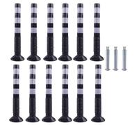 Paletto di sbarramento flessibile da 30 pollici con fascia riflettente for il controllo della folla nel vialetto e la deviazione del traffico(Black+white,12 pack)
