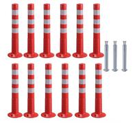 Paletto di sbarramento flessibile da 30 pollici con fascia riflettente for il controllo della folla nel vialetto e la deviazione del traffico(Red+white,12 pack)